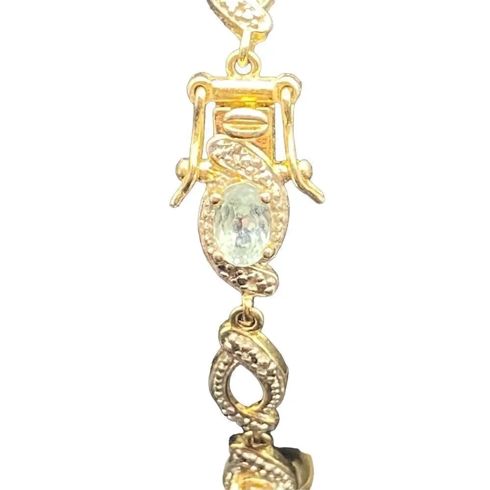 Ross Simons 925 Vermeil Amethyst Peridot Topaz Diamond Accent Bracelet